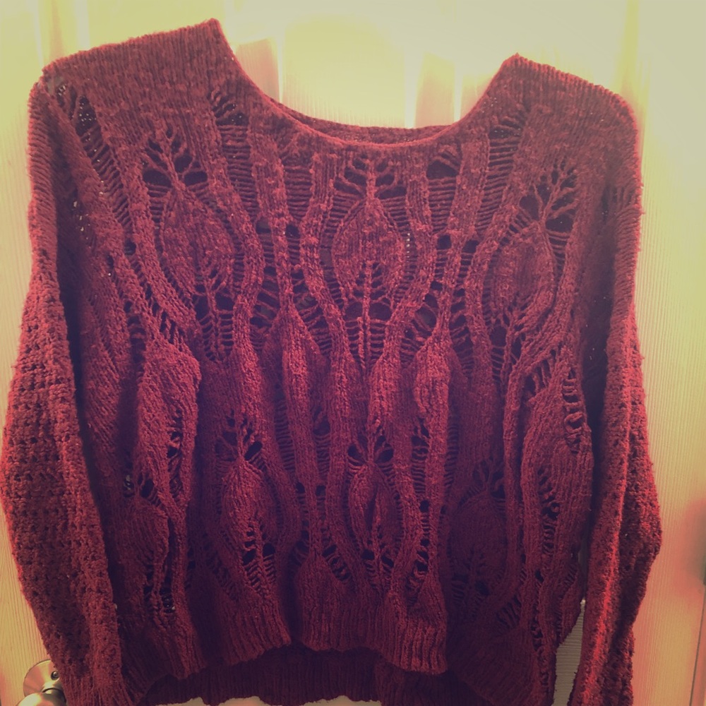 Maroon American Eagle Cover Up Sweater XL